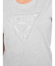 GUESS SS CN KRYSTAL TRIANGLE Camiseta de manga corta con tachuelas y pedrería gris claro melange m - camiseta - 3