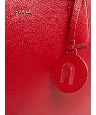 FURLA CLASSIC Bolso shopper de piel con estampado Andrómeda rojo veneciano - Bolsos Mujer - 3