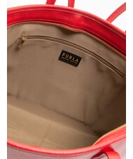 FURLA CLASSIC Bolso shopper de piel con estampado Andrómeda rojo veneciano - Bolsos Mujer - 5