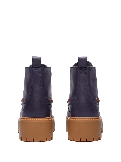 STONE STREET  Botines de piel con cuña grano completo azul oscuro - Zapatos Mujer