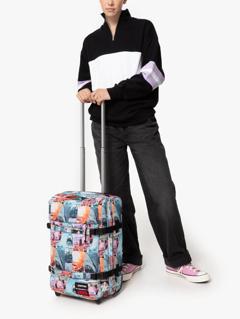 TRANSIT'R S x JAWS Equipaje de mano con ruedas impresión de mandíbulas - Equipaje de mano