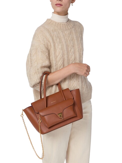 DOUBLE BEAT Bolso de hombro co&ntilde;ac - Bolsos Mujer