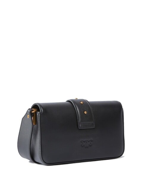 LOVE ONE SLOUCHY Mini bolso de hombro de piel negro-oro antiguo - Bolsos Mujer