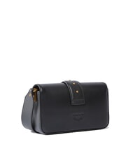 PINKO LOVE ONE SLOUCHY Mini bolso de hombro de piel negro-oro antiguo - Bolsos Mujer - 2