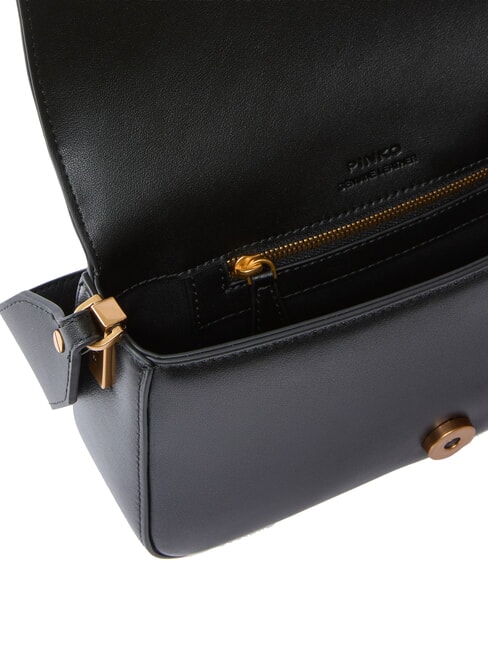 LOVE ONE SLOUCHY Mini bolso de hombro de piel negro-oro antiguo - Bolsos Mujer