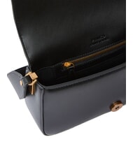 PINKO LOVE ONE SLOUCHY Mini bolso de hombro de piel negro-oro antiguo - Bolsos Mujer - 3