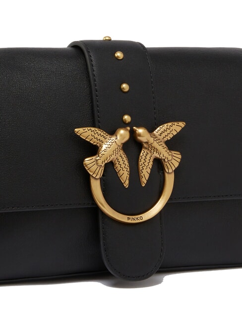 LOVE ONE CLASSIC SLOUCHY Bolso de hombro de piel negro-oro antiguo - Bolsos Mujer