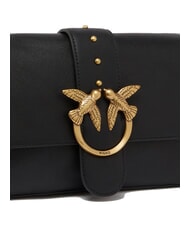 PINKO LOVE ONE CLASSIC SLOUCHY Bolso de hombro de piel negro-oro antiguo - Bolsos Mujer - 3