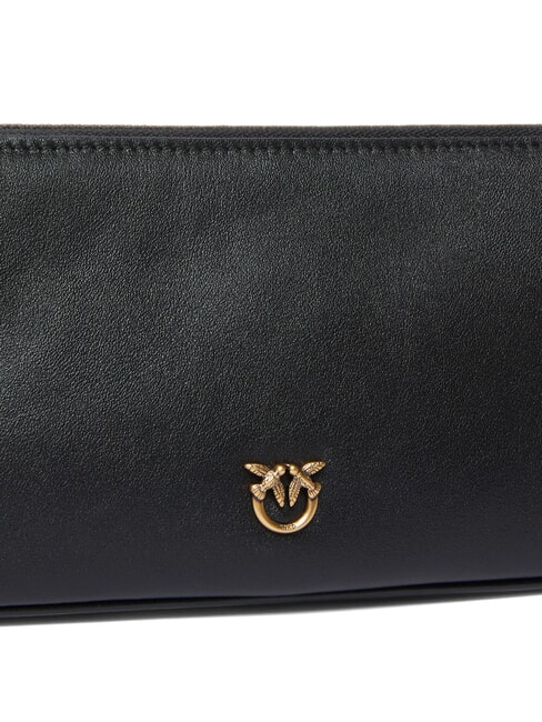 HALF MOON Bolso bandolera pequeño de piel negro-oro antiguo - Bolsos Mujer