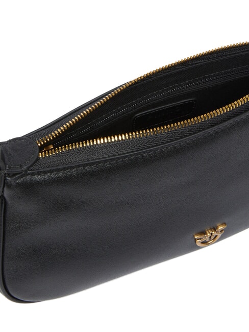 HALF MOON Bolso bandolera pequeño de piel negro-oro antiguo - Bolsos Mujer