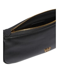 PINKO HALF MOON Bolso bandolera pequeño de piel negro-oro antiguo - Bolsos Mujer - 4