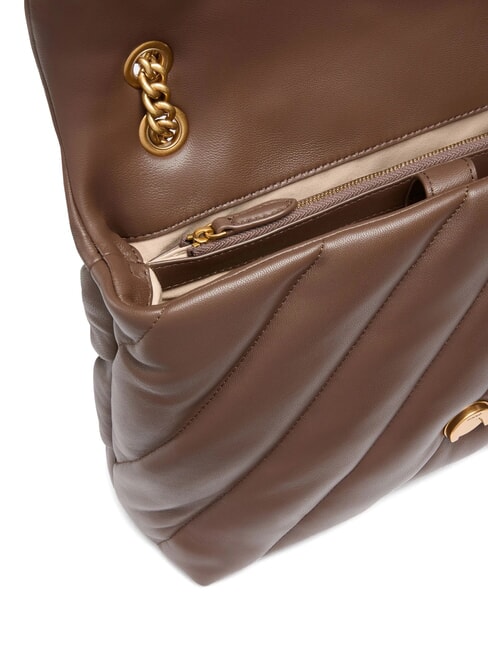 BIG LOVE PUFF Bolso de napa castaño oscuro-oro antiguo - Bolsos Mujer