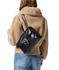 PINKO CLASSIC LOVE PUFF Bolso de napa negro-plata vieja - Bolsos Mujer - 7