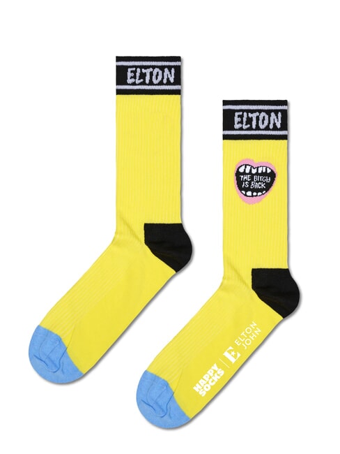 ELTON JOHN Lote de regalo de 6 pares de calcetines amarillo - Calcetines de hombre