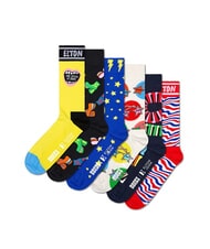 HAPPY SOCKS ELTON JOHN Lote de regalo de 6 pares de calcetines amarillo - Calcetines de hombre - 9