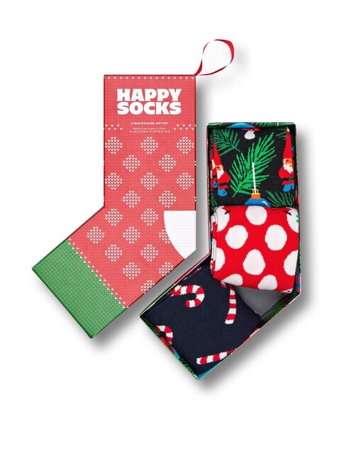 X-MAS Lote de regalo de 3 pares de calcetines multicolor - Calcetines de hombre