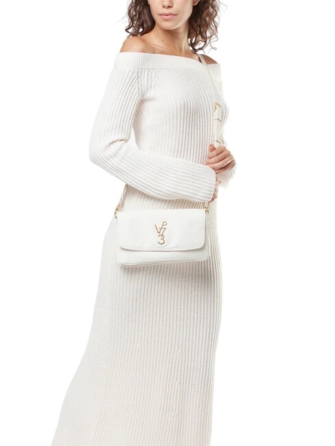 LOUISE Bolso de hombro mediano con asa de cadena color crudo - Bolsos Mujer