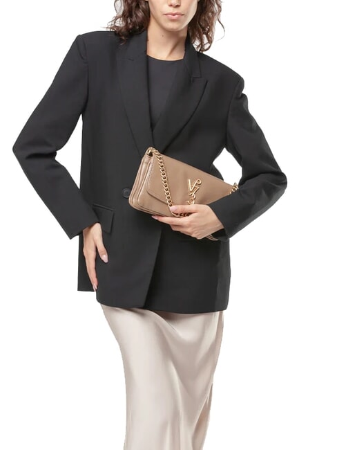 LOUISE Bolso de hombro mediano con asa de cadena gris pardo - Bolsos Mujer