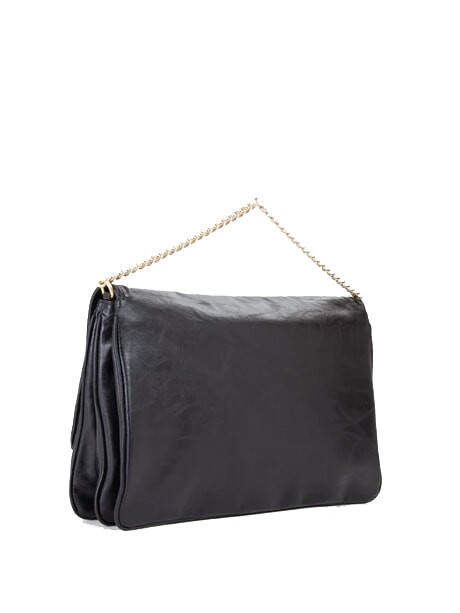 LOUISE Bolso de hombro grande con asa de cadena negro - Bolsos Mujer