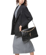 V73 LOUISE Bolso de hombro grande con asa de cadena negro - Bolsos Mujer - 6