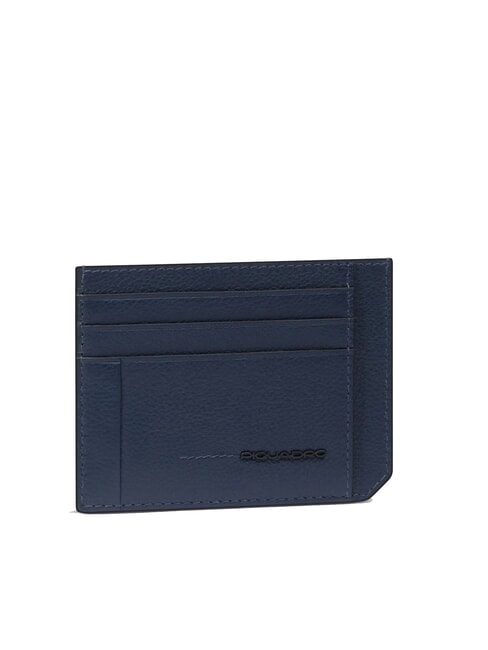 W137 Tarjetero plano de cuero para tarjetas de crédito azul - Carteras Hombre