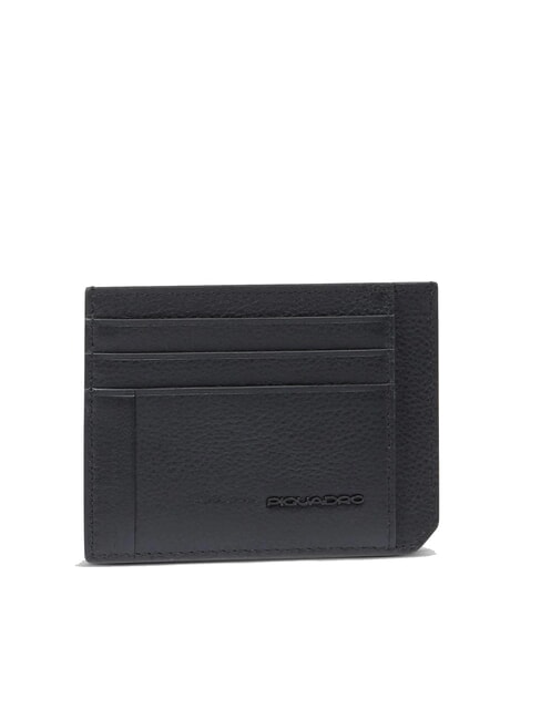 W137 Tarjetero plano de cuero para tarjetas de crédito negro - Carteras Hombre