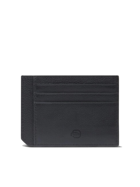 W137 Tarjetero plano de cuero para tarjetas de crédito negro - Carteras Hombre