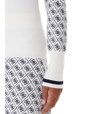 GUESS MOCK NECK AUBREY 4G Su&eacute;ter ajustado 4g crema y azul - Su&eacute;teres de mujer - 4