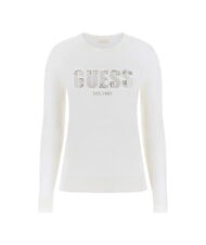 GUESS REYNA LOGO Su&eacute;ter de cuello redondo con aplicaciones cremwhi - Su&eacute;teres de mujer - 5