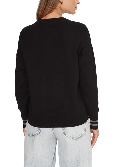 SILVIE LOGO Suéter de cuello redondo con pedrería jetbla - Suéteres de mujer