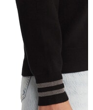 GUESS SILVIE LOGO Suéter de cuello redondo con pedrería jetbla - Suéteres de mujer - 4