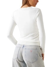 GUESS REYNA LOGO Suéter de cuello redondo con aplicaciones cremwhi - Suéteres de mujer - 2