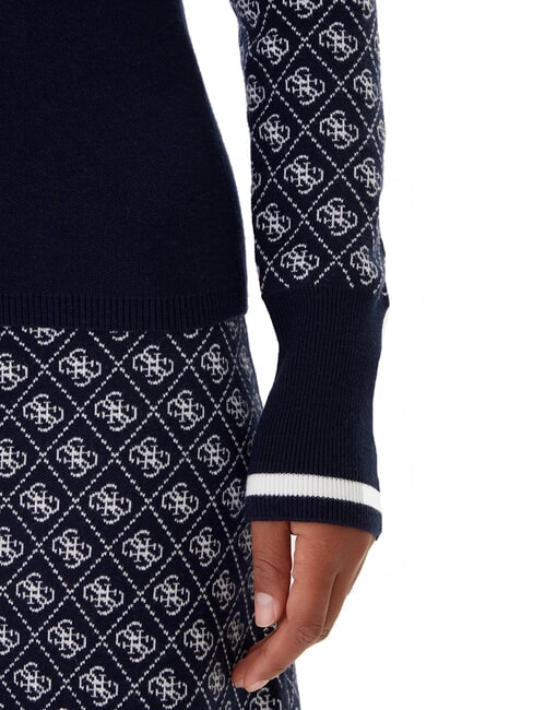 MOCK NECK AUBREY 4G Suéter ajustado 4g azul y crema - Suéteres de mujer