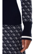 GUESS MOCK NECK AUBREY 4G Suéter ajustado 4g azul y crema - Suéteres de mujer - 4