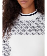 GUESS MOCK NECK AUBREY 4G Su&eacute;ter ajustado 4g crema y azul - Su&eacute;teres de mujer - 3