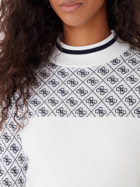 MOCK NECK AUBREY 4G Suéter ajustado 4g crema y azul - Suéteres de mujer