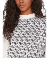 GUESS AUBREY Suéter de corte relajado 4g crema y azul - Suéteres de mujer - 3