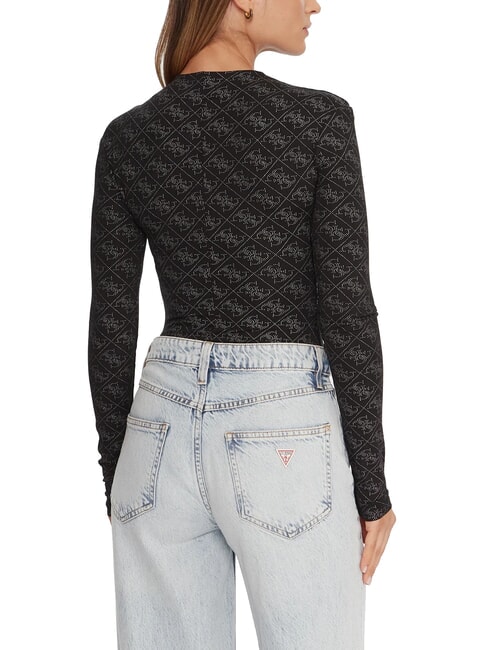 TEODORA Su&eacute;ter de cuello redondo y manga larga con pedrer&iacute;a jetbla - Su&eacute;teres de mujer