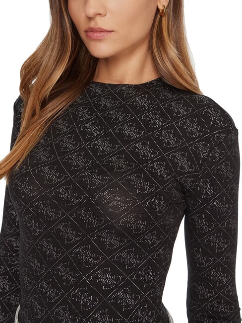 TEODORA Su&eacute;ter de cuello redondo y manga larga con pedrer&iacute;a jetbla - Su&eacute;teres de mujer