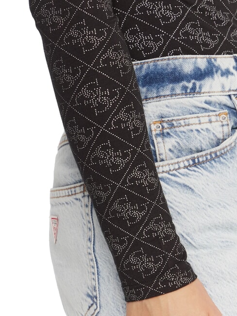 TEODORA Su&eacute;ter de cuello redondo y manga larga con pedrer&iacute;a jetbla - Su&eacute;teres de mujer