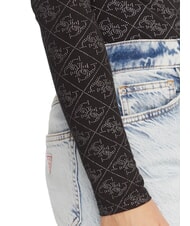 GUESS TEODORA Suéter de cuello redondo y manga larga con pedrería jetbla - Suéteres de mujer - 4