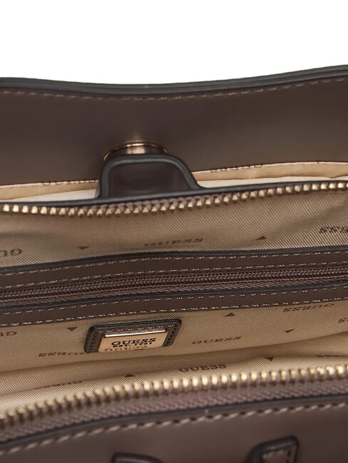 JANE Bolso de mano con bandolera marrón oscuro - Bolsos Mujer