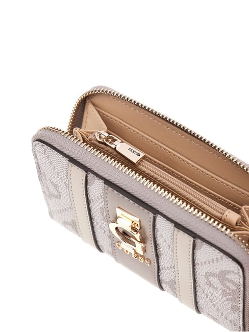 ERENIA Cartera mediana con cremallera logotipo de color topo oscuro - Carteras Mujer