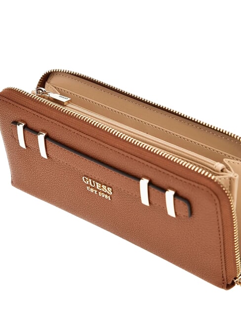 GREGORIA Cartera grande con cremallera y correa para la muñeca COGNAC - Carteras Mujer