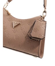GUESS CRESIDIA II Bolso de hombro con cremallera logotipo de color topo oscuro - Bolsos Mujer - 3