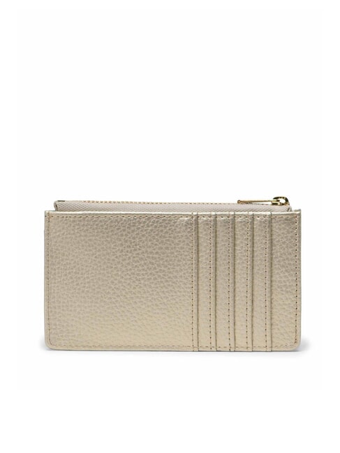 OSCAR Tarjetero plano con cremallera dorado metálico - Carteras Mujer