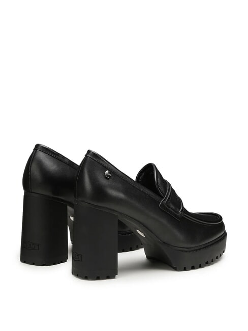 JAGGER 4107 Mocasines de piel de tacón alto negro - Zapatos Mujer