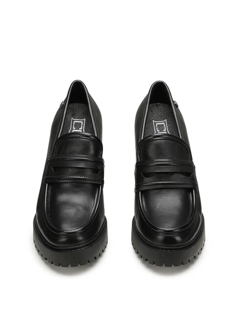 JAGGER 4107 Mocasines de piel de tacón alto negro - Zapatos Mujer