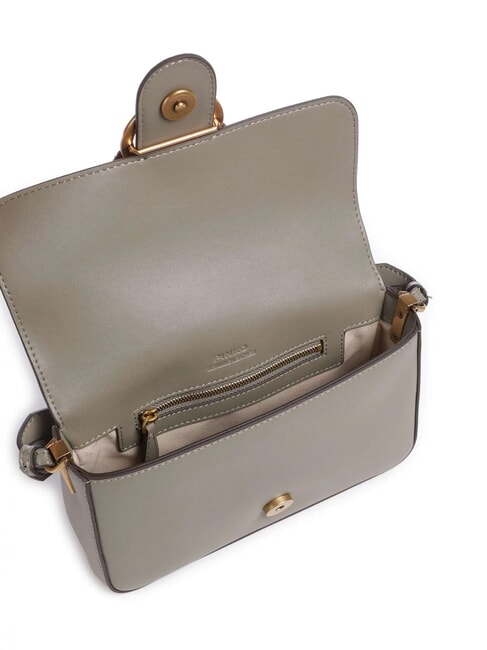 LOVE ONE SLOUCHY Mini bolso de hombro de piel nogal-oro antiguo - Bolsos Mujer