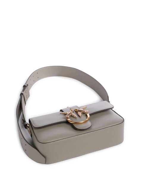 LOVE ONE SLOUCHY Mini bolso de hombro de piel nogal-oro antiguo - Bolsos Mujer